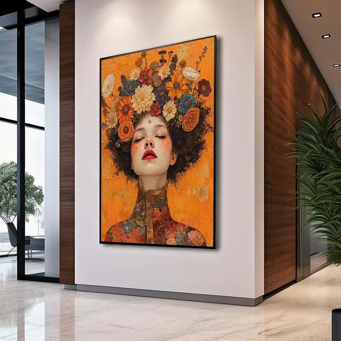 Portrait Floral de rêve surréaliste pour femme