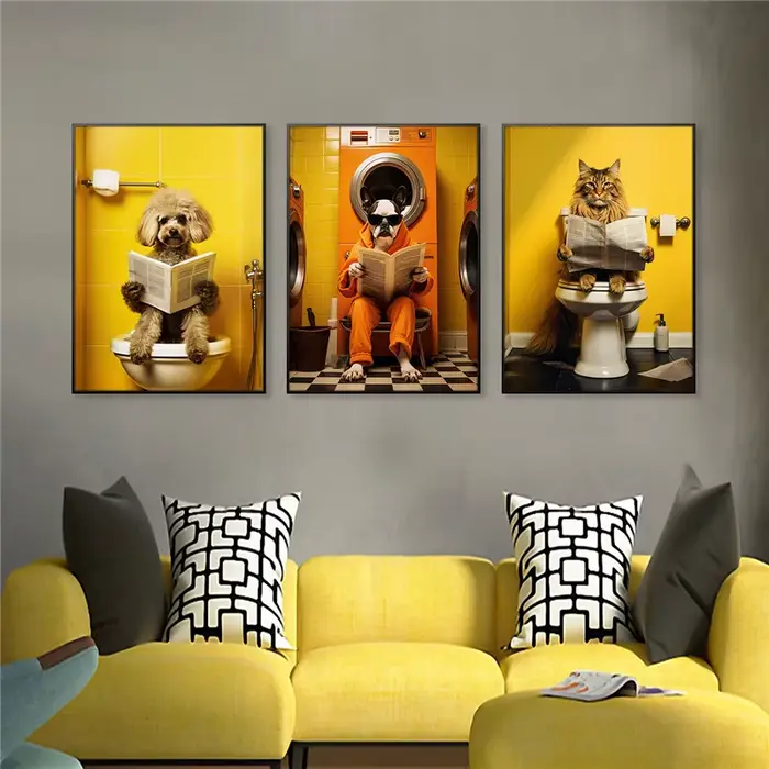 Affiche d'Art Mural en Toile avec Image d'Animal Drôle