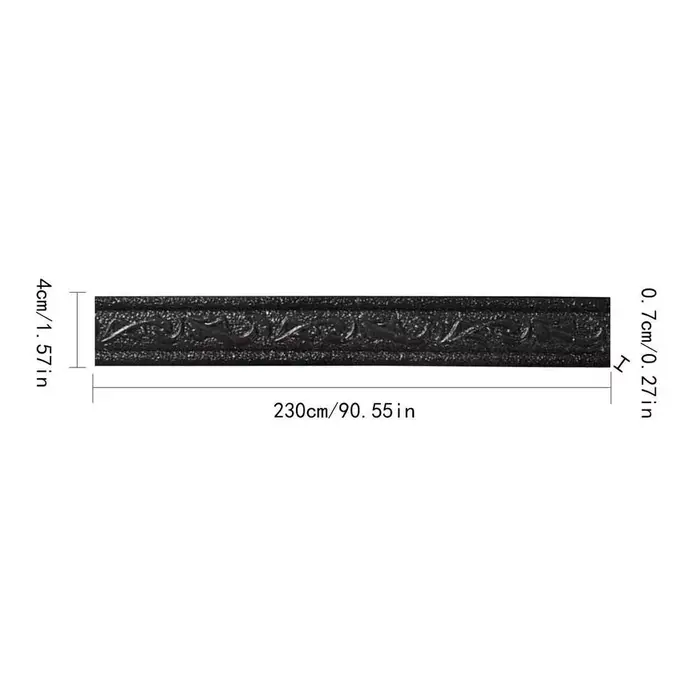 Bande décorative murale auto-adhésive 230 cm en PE 3D pour cadre de peinture, bordure murale, ligne