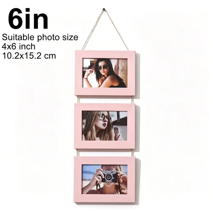 Cadre photo mural rustique en bois, collage de photos multiples, cadre vintage en bois assemblé pour galerie domestique