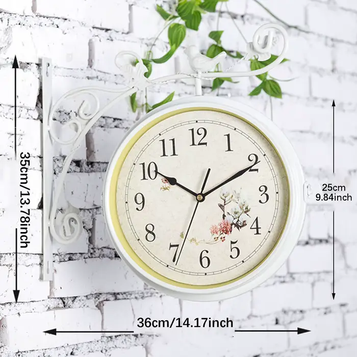 Horloge murale silencieuse Double face