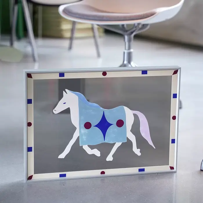 Peinture décorative murale moderne et décontractée style Bauhaus Pony Medievalniche avec miroir véritable pour salle à manger et chambre à coucher