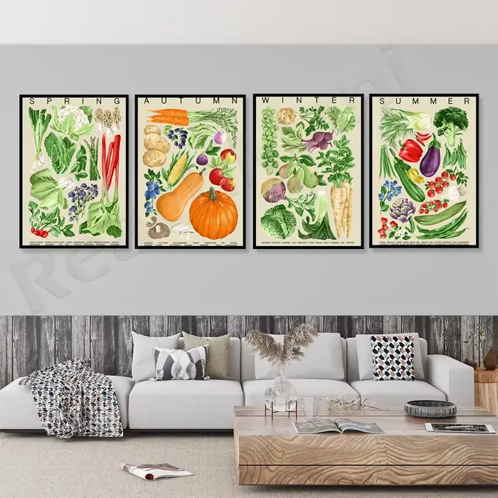 Affiche de saison de fruits et légumes