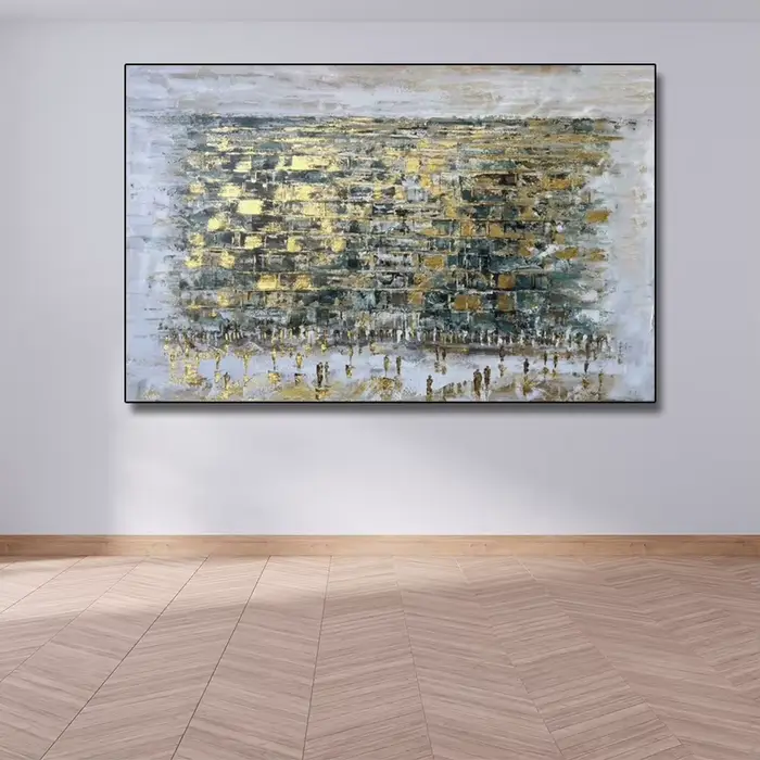 Peinture à l'huile juive abstraite moderne faite à la main