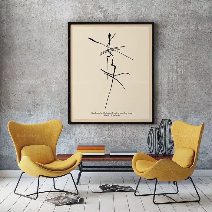 Collection d'ensemble de dessin au trait Wassily Kandinsky, 6 affiches