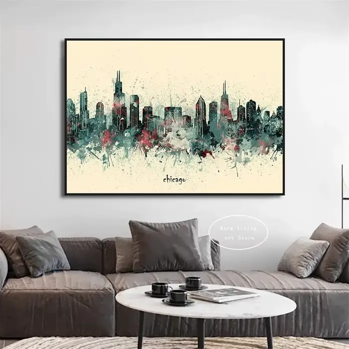 Affiches abstraites de horizon de ville et impression