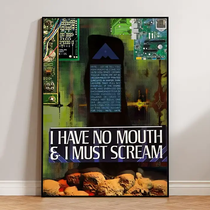 Affiche murale autocollante HD « I Have No Mouth and I Must Scream », imperméable, amovible, ne se d