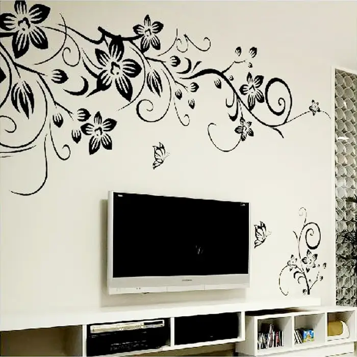 Chaud bricolage belle mur Art décalcomanie décoration mode romantique fleur Stickers muraux décor à 