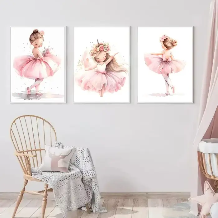 Affiche de ballerine rose