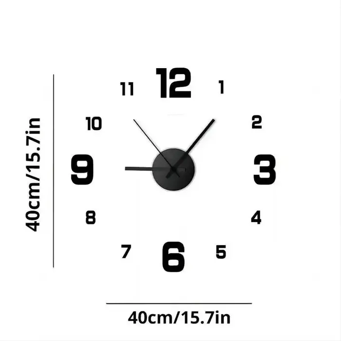Horloge numérique horloge murale salon grand jardin acrylique miroir autocollant décoration décorati