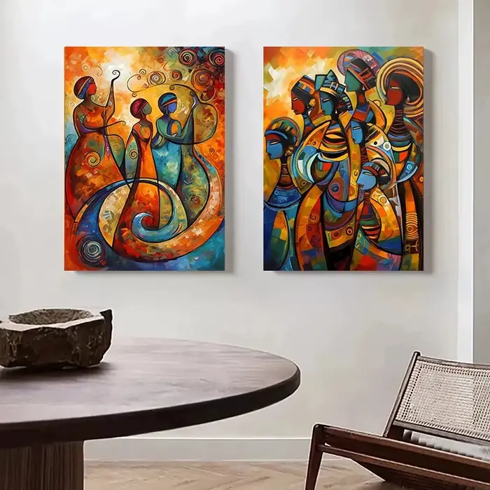 Peinture sur toile de portrait de femme africaine de style national