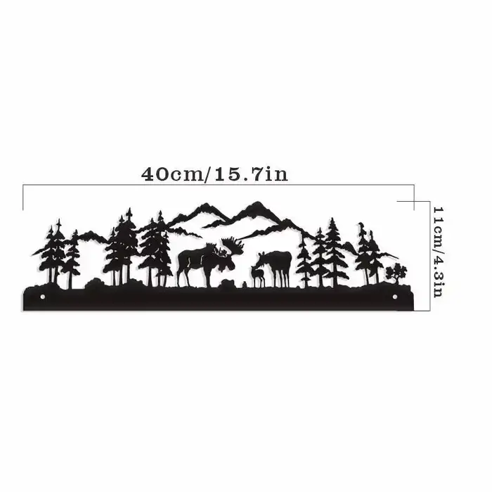 Artisanat en métal décoration murale en métal, décoration de la maison Art forêt alce salon décorati