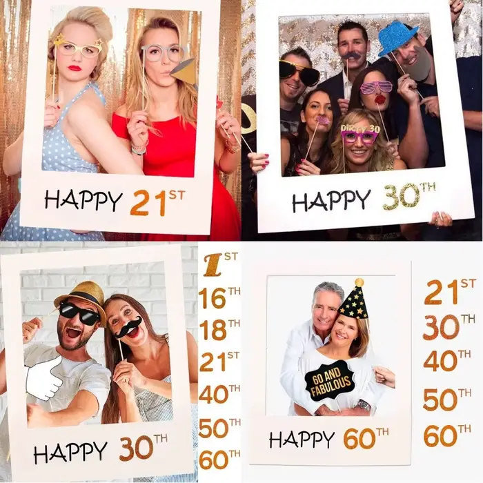 1/16/18/21/30/40/50/60ème 2019 cadre Photo papier photos joyeux anniversaire