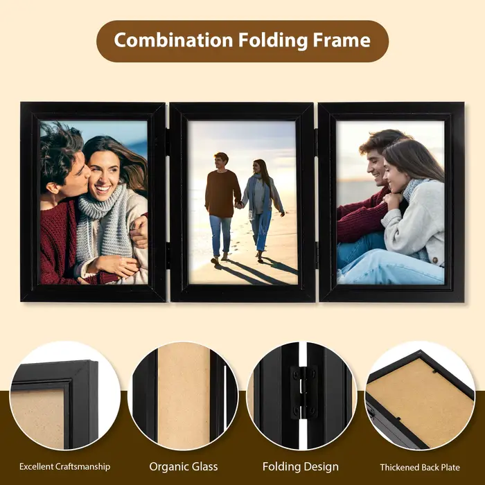 Cadre photo double/triple 180 ° Support