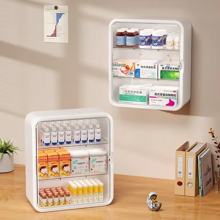 Tenture murale sans poinçonnage, installation familiale, armoire médicale sur pied, support de range