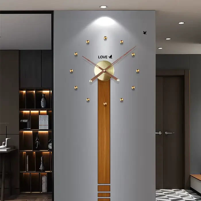 Grande horloge murale de luxe en métal
