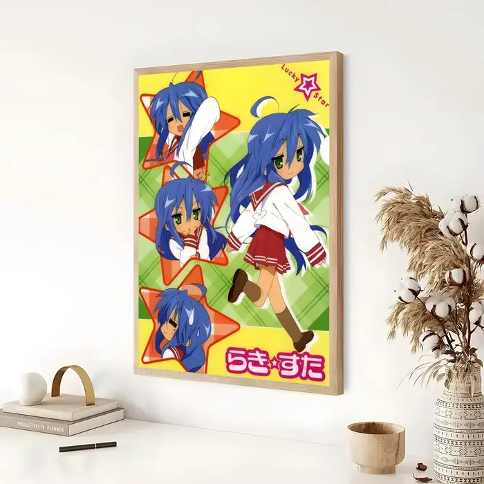L-Lucky S-Star affiche d'animation classique chambre salon étude et au-delà de décor auto-adhésif + 