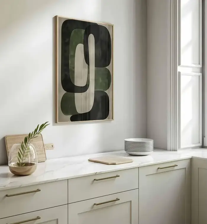 Art mural vert, art moderne vert