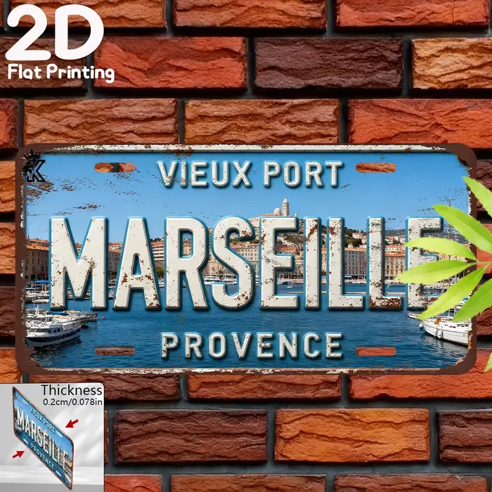 Décoration murale en aluminium style plaque d'immatriculation