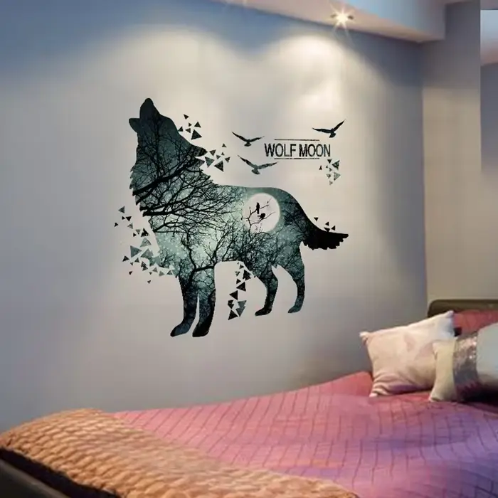 Autocollants muraux Horrific Wolf Forest