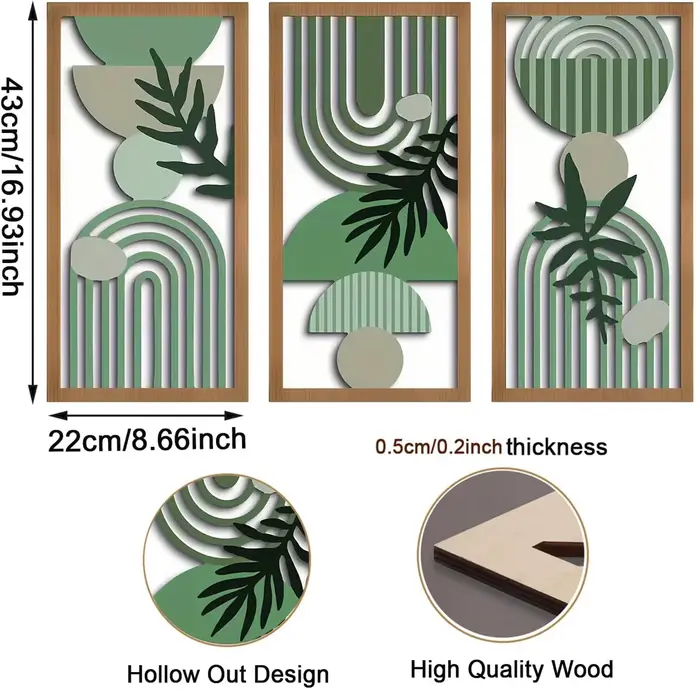 Décoration murale moderne bohème en bois