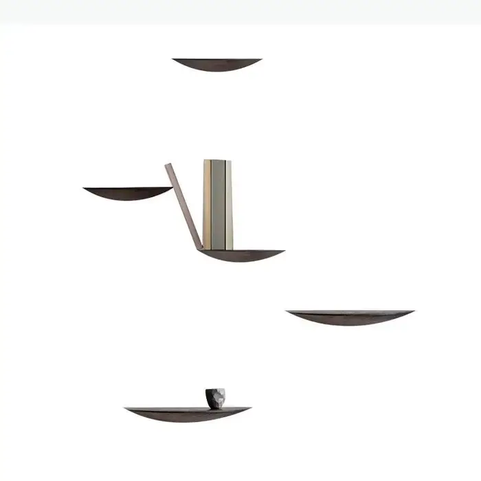 Étagère murale semi-circulaire moderne en bois massif, décoration murale pour salon et chambre, artisanat suspendu, accessoires de décoration intérieure
