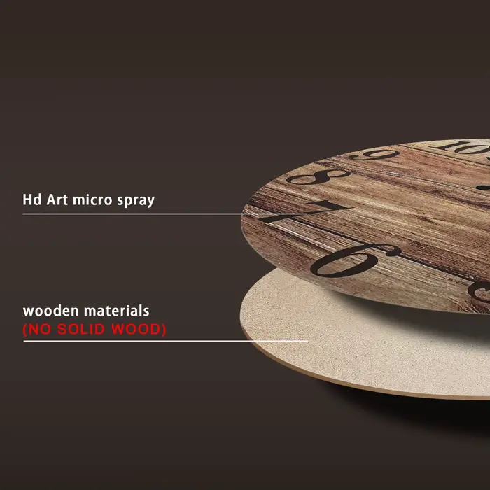 Rétro vieille planche de bois modèle horloge murale en bois salon chambre cuisine décoration de la maison horloge murale horloge à quartz silencieuse cadeau de vacances 10 pouces 12 pouces 14 pouces 1