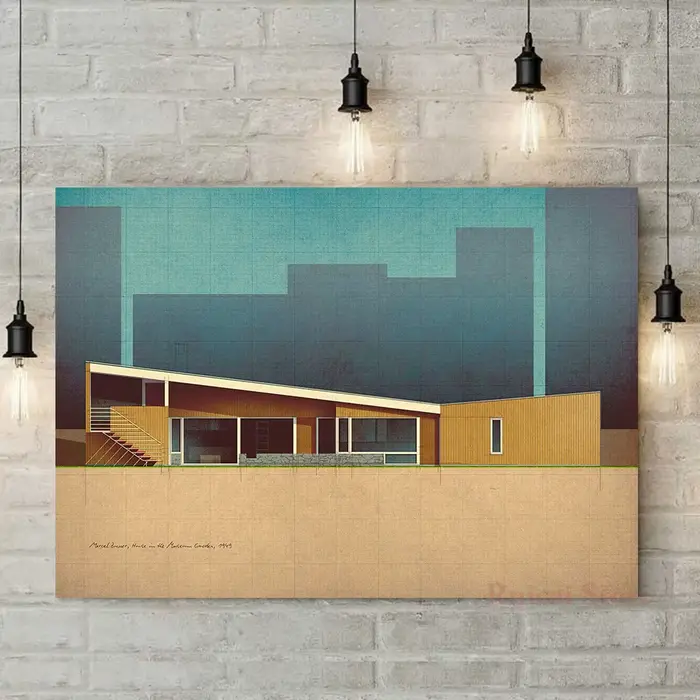 Affiche sur toile Maison de Marcel Breuer au Centre des Musées 1949
