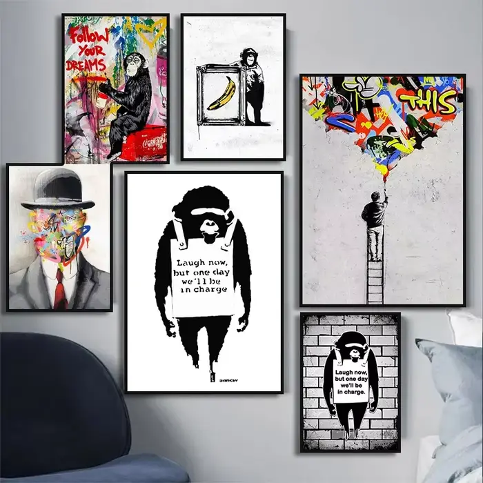 Classique rétro mur Art Banksy rue Graffiti HD toile impression affiche maison salon chambre peinture décorative