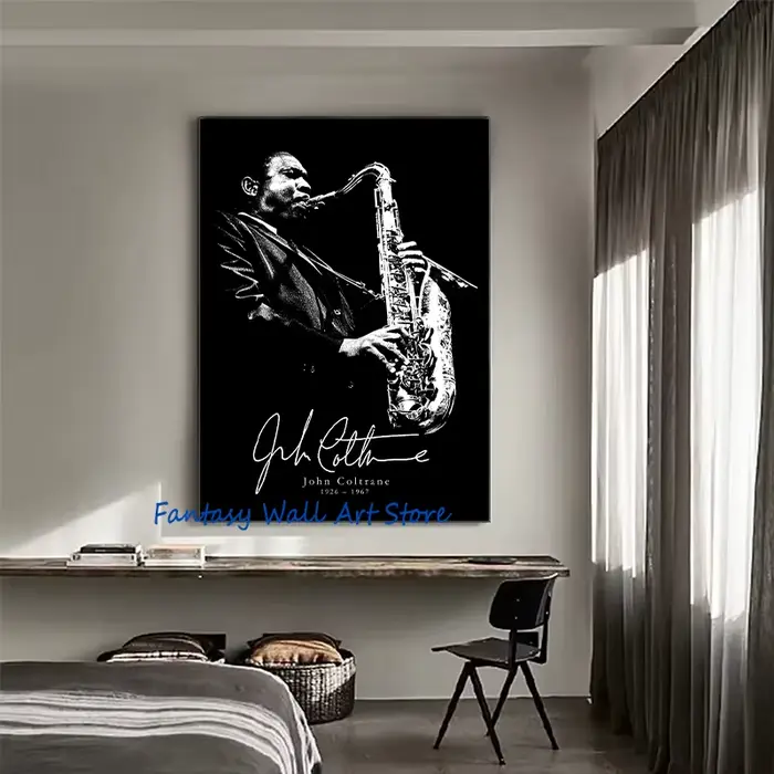 Affiche abstraite de musicien de jazz