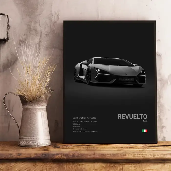 Affiches de voitures célèbres noires sans cadre, impressions de supercars et de voitures de sport pour salon, peinture sur toile, art mural, décoration intérieure, murale