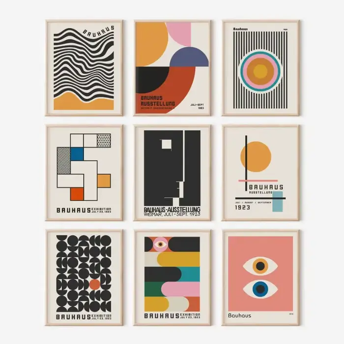 Affiche Bauhaus moderne du milieu du siècle