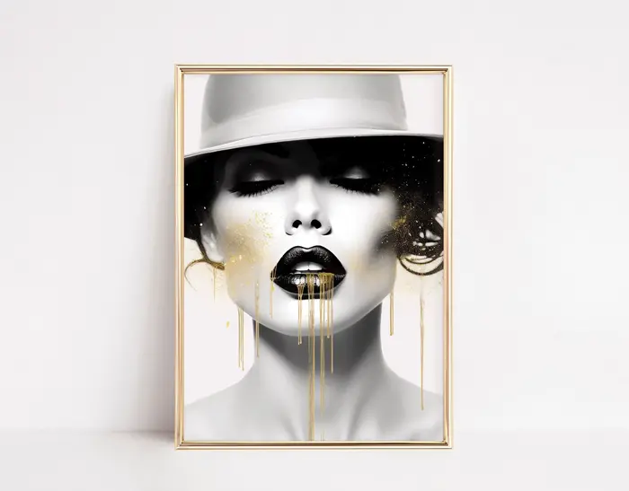 Affiche abstraite de visage de femme et de fille