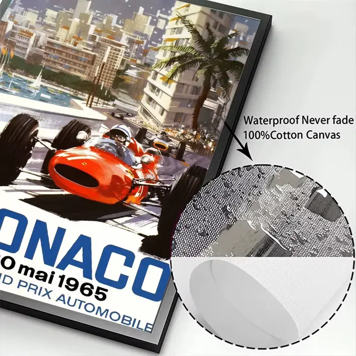 Affiche et impressions de course de voitures vintage Monaco