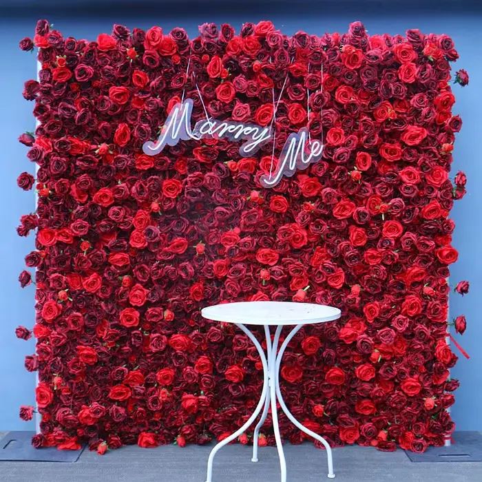 Décor d'arrière-plan mural de fleurs en tissu