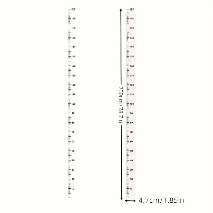 Carte de mesure de hauteur murale de 2 m – Matériau PC durable et facile à lire