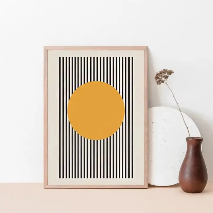 Exposition Bauhaus, peintures sur toile graphiques géométriques uniques