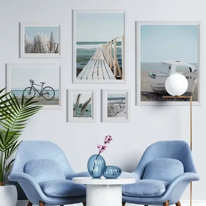 Peinture sur toile nordique de paysage marin
