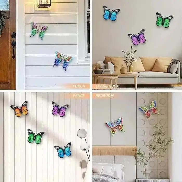 Décoration murale suspendue papillon en métal créatif