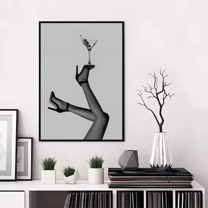 Affiche de luxe pour femmes, noir et blanc, autocollant Mural décoratif moderne pour salon, affiche