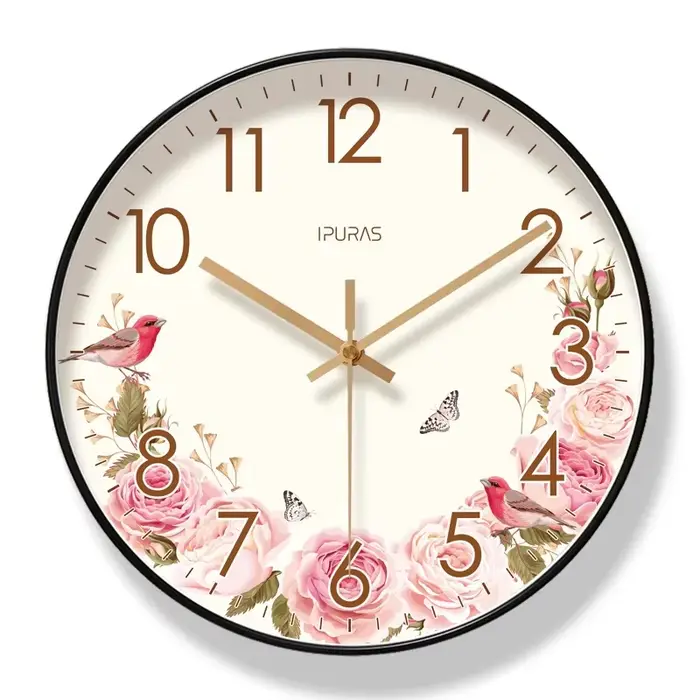 Horloge murale tournesol pour salon, mode pastorale simple, décoration d'intérieur, deuxième balayag