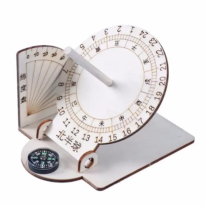 Horloge solaire équatoriale à monter soi-même, construction en bois, modèle scientifique, aide pédag