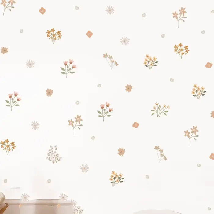 Autocollant mural fleur de style bohémien