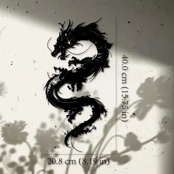 Art mural en métal Dragon Oriental