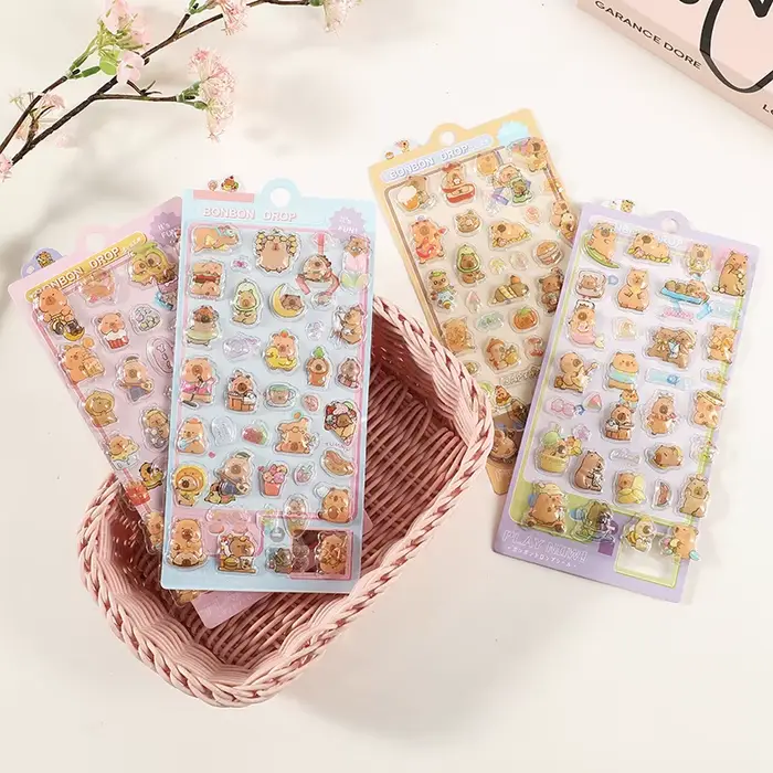 Kawaii Capybara 3d Relief autocollant mignon