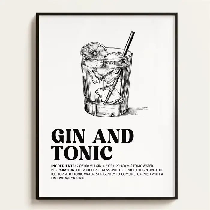 Affiche d'art vintage de recettes de cocktails à l'ancienne, impression d'art à l'encre de cocktail rétro, peinture sur toile, art mural, image pour la décoration de la maison