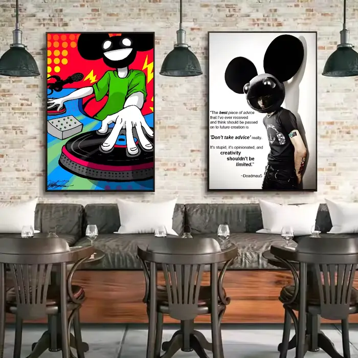 Affiche de D-Deadmau5 DJ affiche HD art collant mur étanche maison salon chambre bar décoration esthétique
