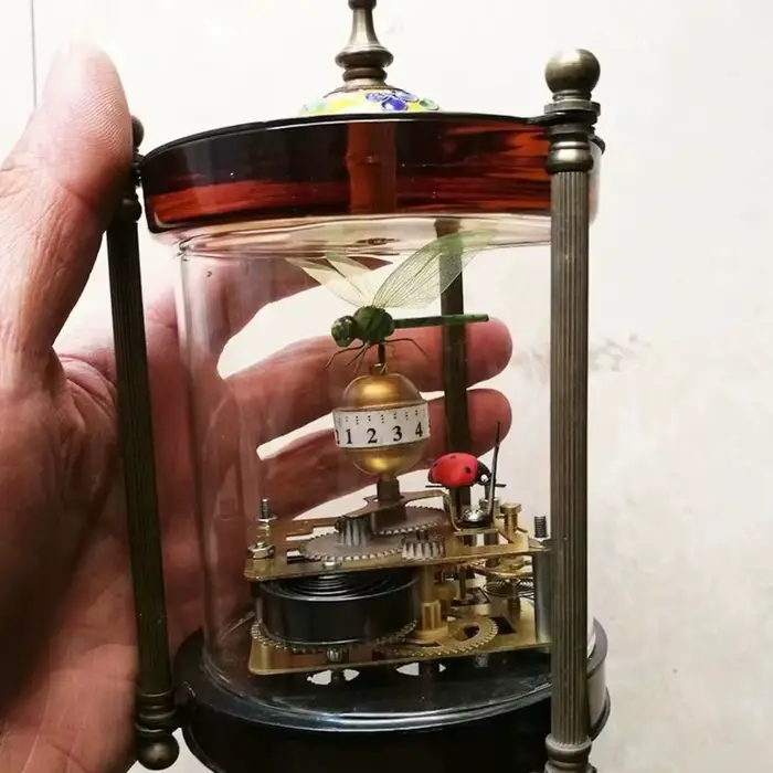 Horloge mécanique en laiton et verre, Collection Antique, exquise, décor de bureau pour la maison