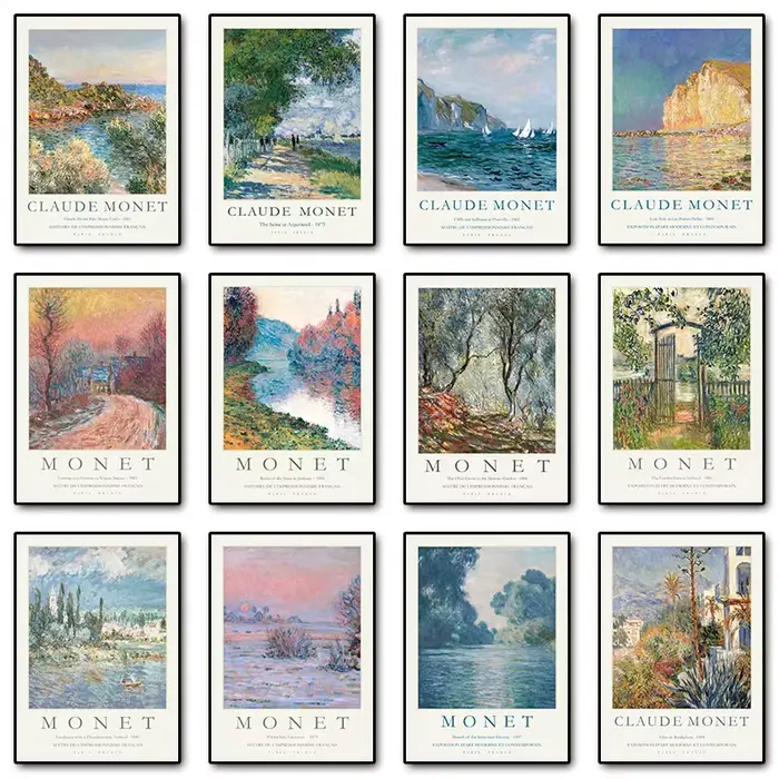 Affiches et imprimés d'exposition de paysage abstrait Vintage de Claude Monet