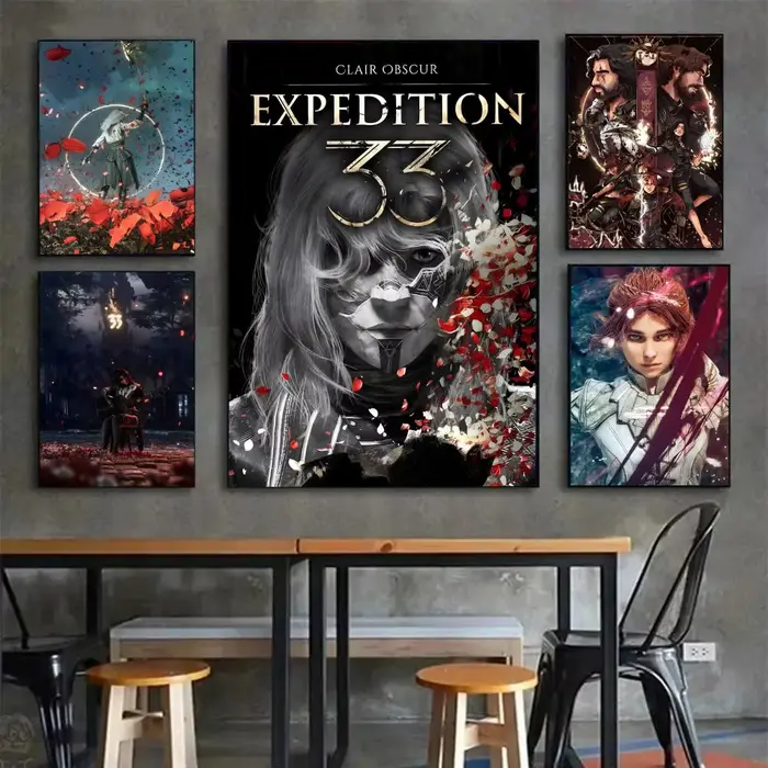 Affiche murale C-Clair O-Obscur Expedition 33 Dark Fantasy Game